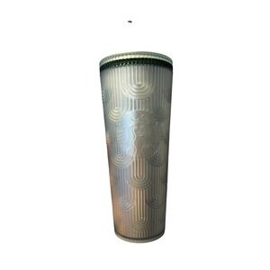 Starbucks 2022 Venti 24oz Frosted Iridescent Scalloped Wave Tumbler Cold Cup